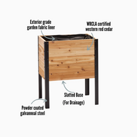 Cedar Planters - 18″ X 24″ Raised Garden Bed - 30" Tall