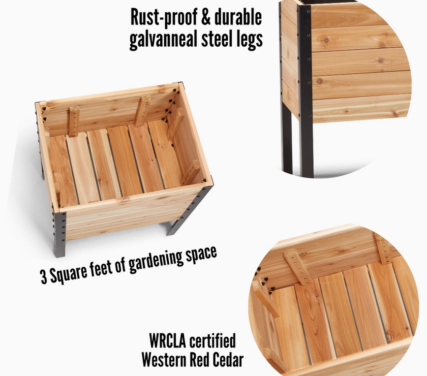 Cedar Planters - 18″ X 24″ Raised Garden Bed - 30" Tall