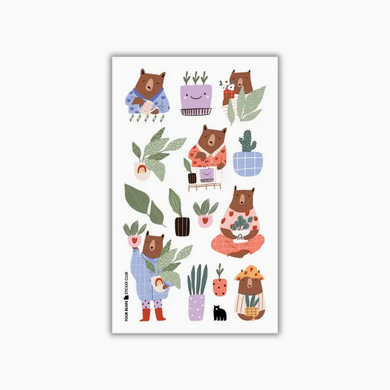 Four Bears Sticker Club - Bear-y Good Gardener Four Bears Sticker Club Stickers art-noise.myshopify.com four-bears-sticker-club-bear-y-good-gardener