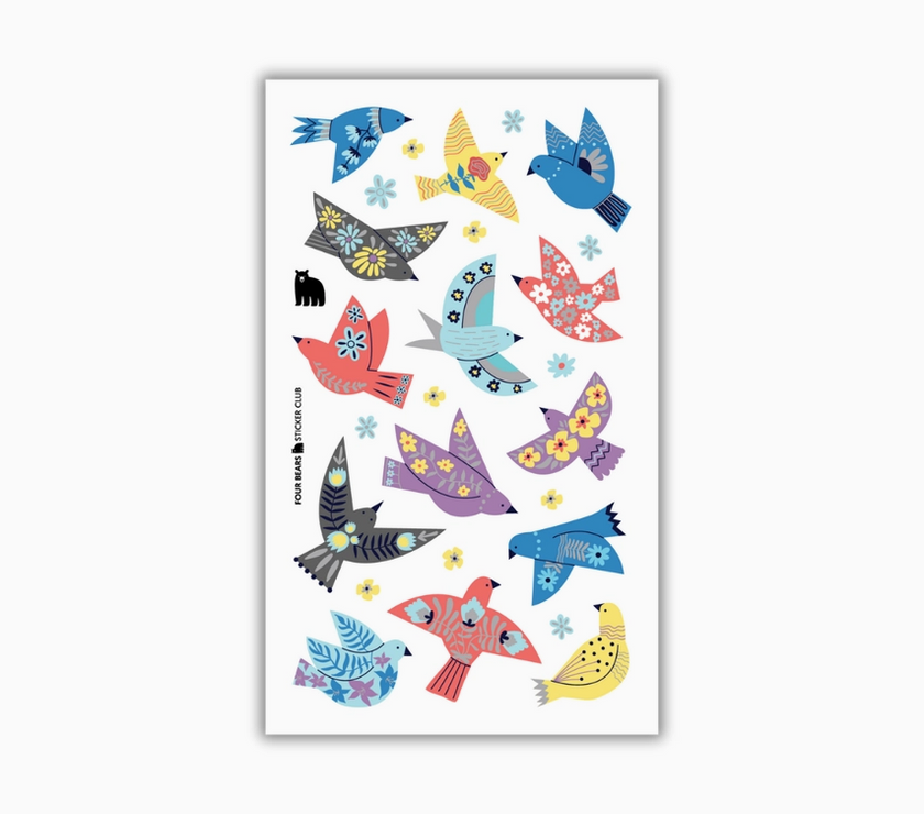 Four Bears Sticker Club - Blooming Birds