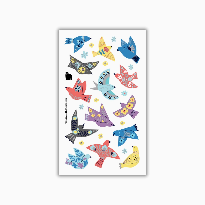 Four Bears Sticker Club - Blooming Birds
