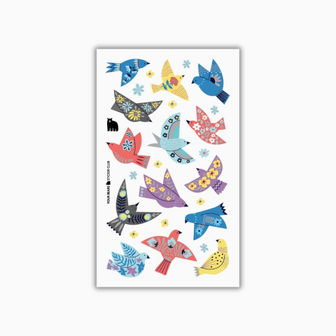 Four Bears Sticker Club - Blooming Birds Four Bears Sticker Club Stickers art-noise.myshopify.com four-bears-sticker-club-blooming-birds