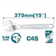 Total Tools - 15" ADJUSTABLE WRENCH