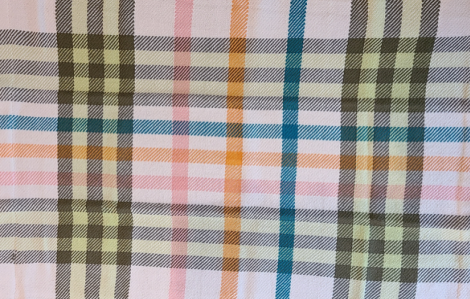 Peony Plaid Twill Tea Towel