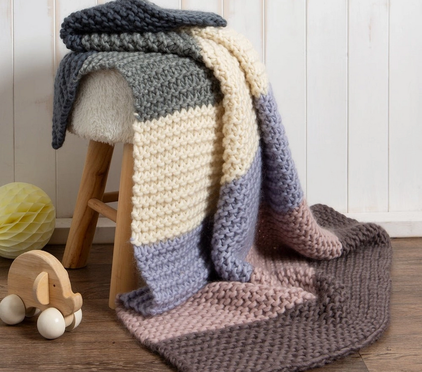 Naturally Neutral Blanket Knitting Kit