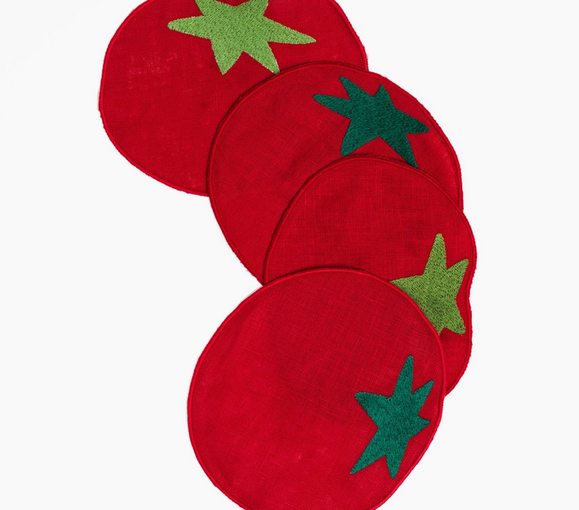 Tomato Cocktail Napkins - Set of 4