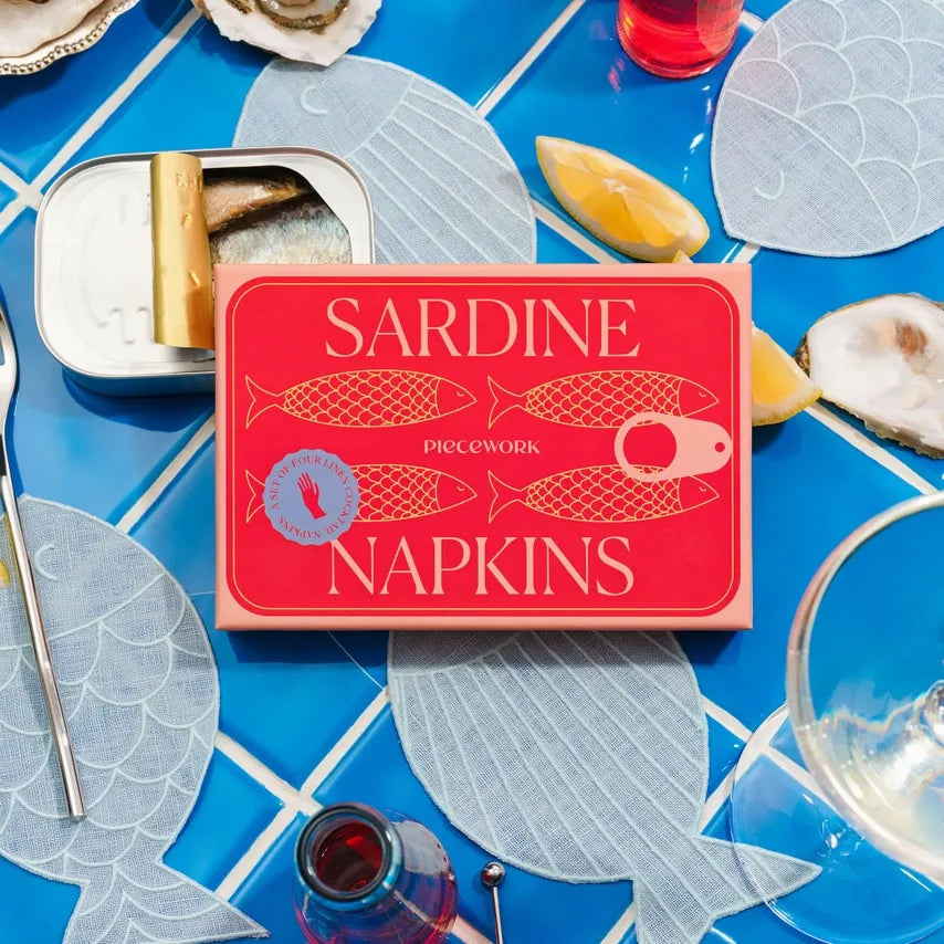  Sardine Cocktail Napkins - Set of 4 Piecework Puzzles  art-noise.myshopify.com sardine-cocktail-napkins-set-of-4