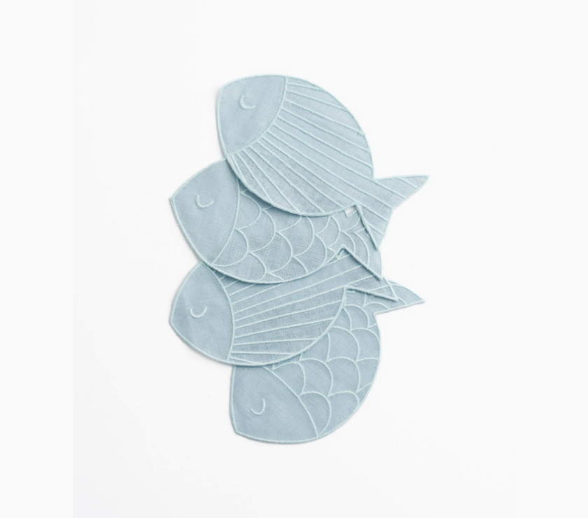 Sardine Cocktail Napkins - Set of 4