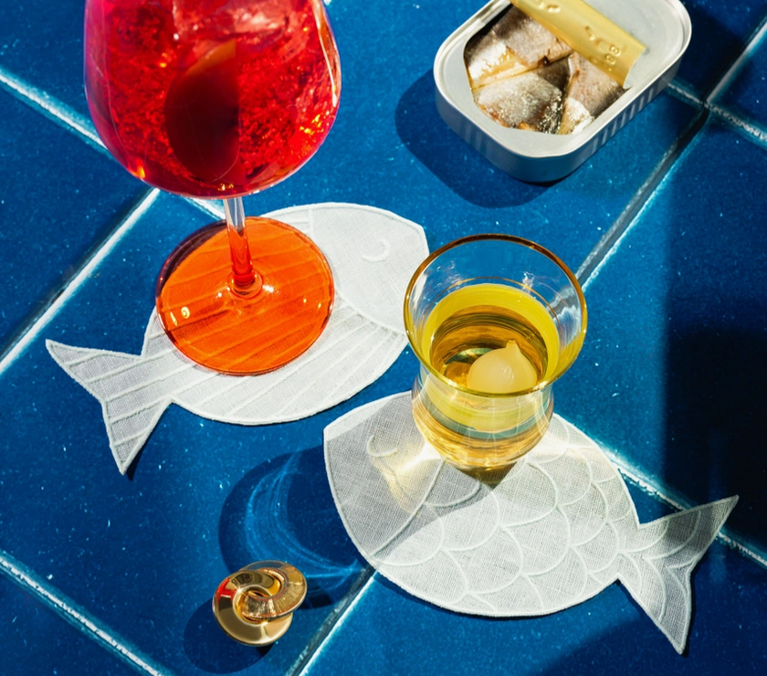 Sardine Cocktail Napkins - Set of 4