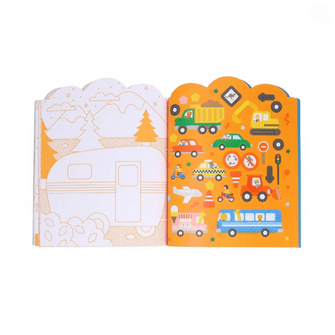 Vehicles Colouring Book with Stickers