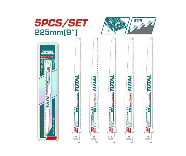 Total Tools - Reciprocating saw blades for wood with nail