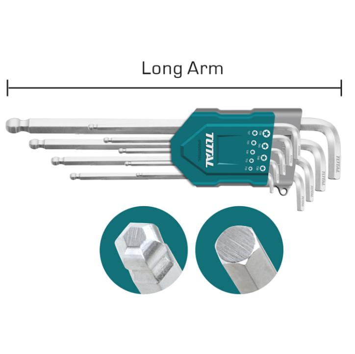 Total Tools - 9PCS Ball point hex key