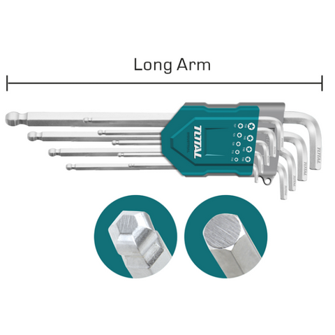 Total Tools - 9PCS Ball point hex key