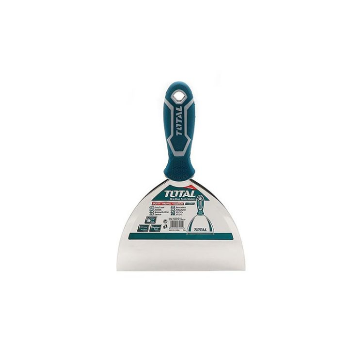Total Tools - 6" Stainless Steel Putty trowel with Aluminum Head