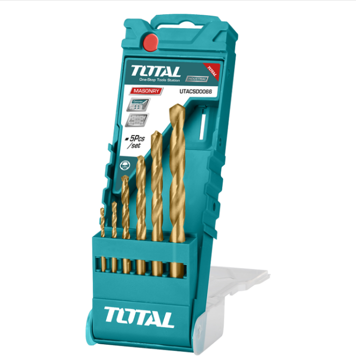 Total Tools - 6 PCS HSS twist drill bits set plastic box