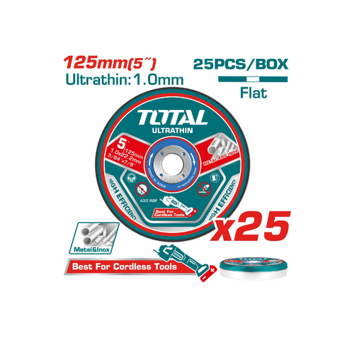 Total Tools - 5"X3/64"X7/8"25PCS Ultra-Thin metal cutting disc set