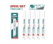 Total Tools - 5PCSX6"  Reciprocating saw blades for wood set