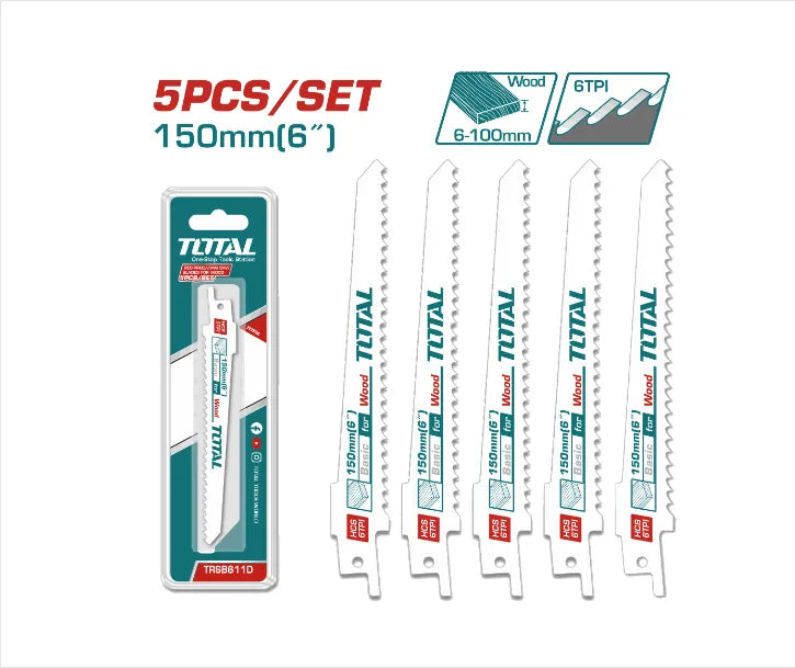 Total Tools - 5PCSX6"  Reciprocating saw blades for wood set Total Tools product_type art-noise.myshopify.com total-tools-5pcsx6-reciprocating-saw-blades-for-wood-set Total Tools - 5PCSX6"  Reciprocating saw blades for wood set Total Tools  art-noise.myshopify.com total-tools-5pcsx6-reciprocating-saw-blades-for-wood-set