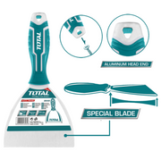 Total Tools - 5" Stainless Steel Putty trowel with Aluminum Head