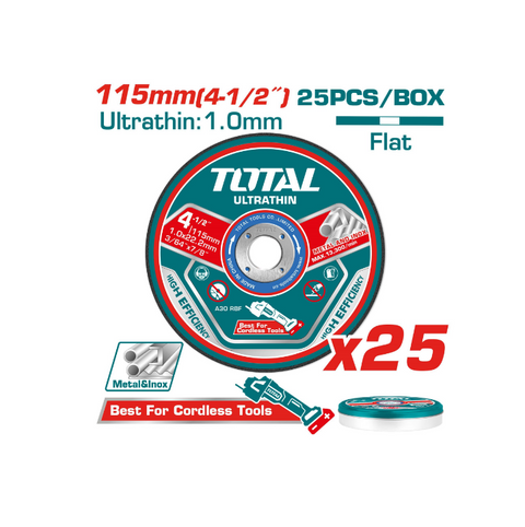Total Tools - 4.5"X3/64"X7/8"25PCS Ultra-Thin metal cutting disc set