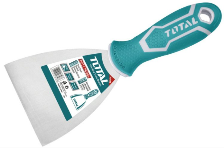 Total Tools - 4" Stainless Steel Putty trowel with Aluminum Head