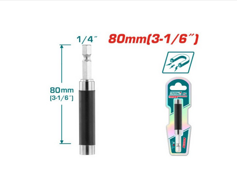 Total Tools - 3 1/6" Extension screwdriver bit holder with Magnetic Total Tools product_type art-noise.myshopify.com total-tools-3-1-6-extension-screwdriver-bit-holder-with-magnetic