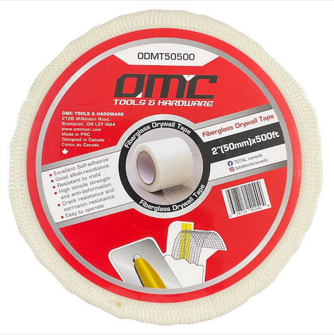 Total Tools - 2"(50mm)x500ft Self-adhesive fiberglass drywall tape