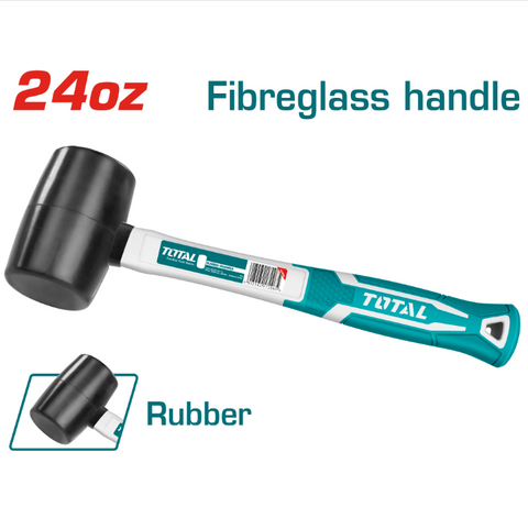 Total Tools - 24Oz Black Rubber Mallet