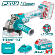 Total Tools - 20VX4-1/2" Cordless angle grinder kit(1Battery+1Chager)