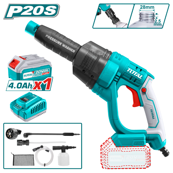 Total Tools - 20VX362psi Cordless pressure washer combo(1Battery+1Charger)