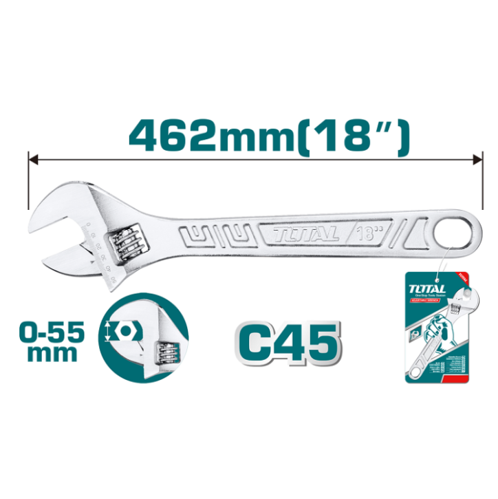 Total Tools - 18" ADJUSTABLE WRENCH