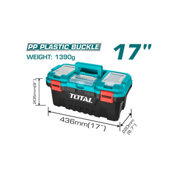 Total Tools - 17" Plastic Tool Box