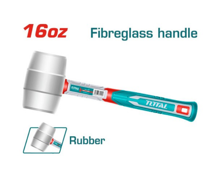 Total Tools - 16Oz White Rubber Mallet
