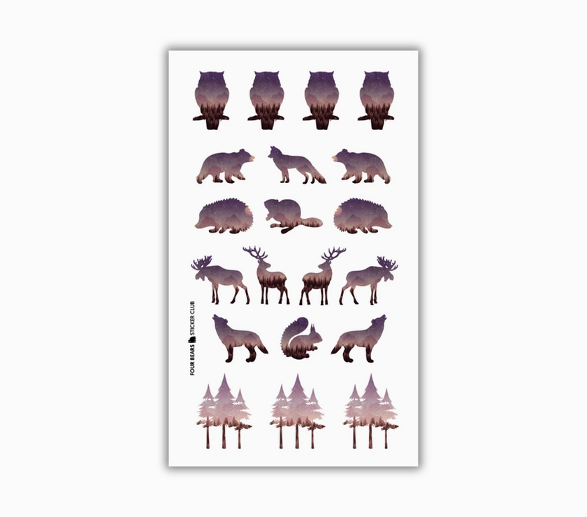 Four Bears Sticker Club - Forest Fauna