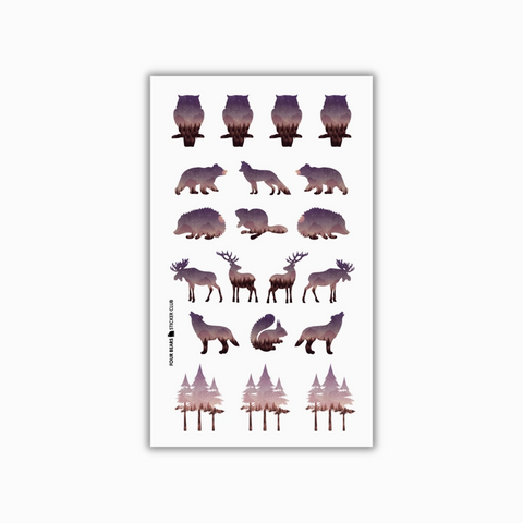 Four Bears Sticker Club - Forest Fauna Four Bears Sticker Club Stickers art-noise.myshopify.com four-bears-sticker-club-forest-fauna