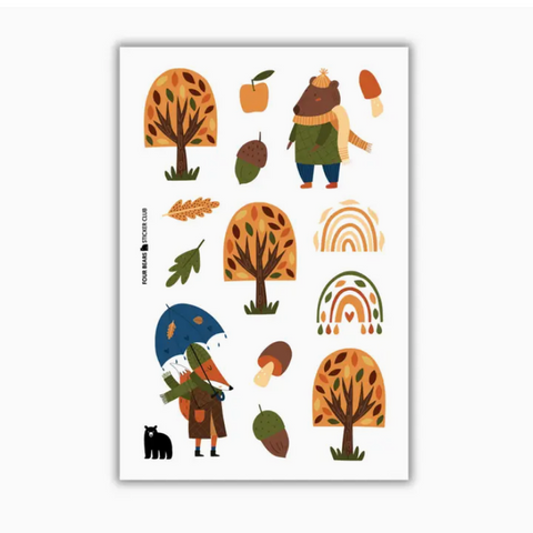 Four Bears Sticker Club - Leafing the Heat Behind
