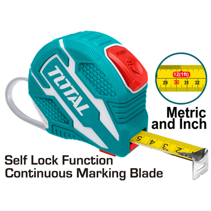 Total Tools - 16'x1" Self lock Steel measuring tape