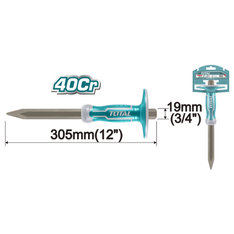 Total Tools - 12"X3/4" Industrial Concrete chisel