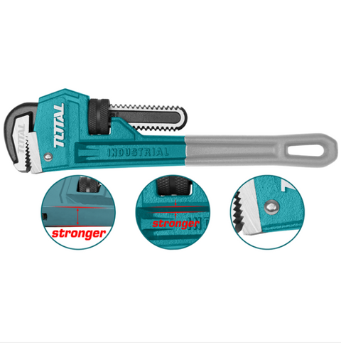 Total Tools - 10" Pipe wrench (Coated Handle)