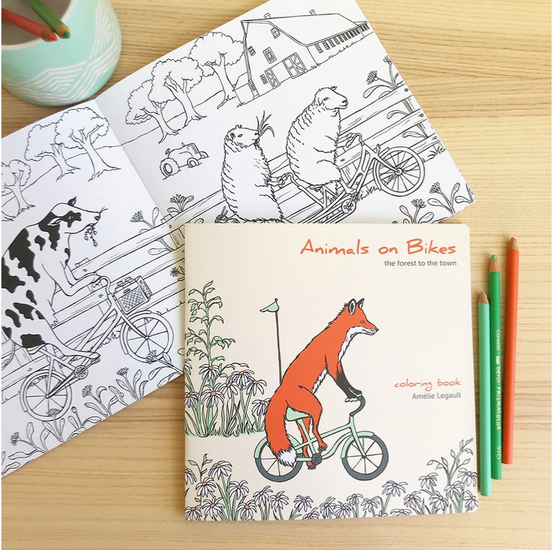 Animals on Bikes Colouring Book Amelie Legault product_type art-noise.myshopify.com animals-on-bikes-colouring-book
