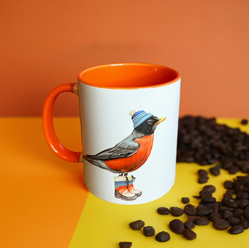 Robin Wearing Boots Mug
