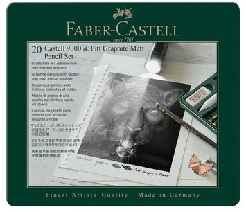  Faber-Castell PITT GRAPHITE MATT and CASTELL 9000 Tin of 20 Faber-Castell Pencils art-noise.myshopify.com faber-castell-pitt-graphite-matt-and-castell-9000-tin-of-20