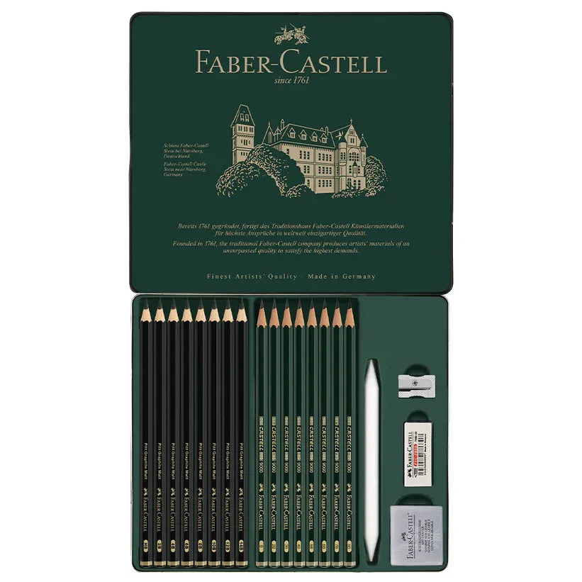  Faber-Castell PITT GRAPHITE MATT and CASTELL 9000 Tin of 20 Faber-Castell Pencils art-noise.myshopify.com faber-castell-pitt-graphite-matt-and-castell-9000-tin-of-20