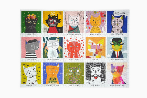 Art Cats By Nia Gould - 1000pc Puzzle Happily Puzzles product_type art-noise.myshopify.com art-cats-by-nia-gould-1000pc-puzzle