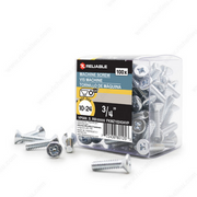 Zinc Plated Machine Screw, Flat Head, Quadrex Drive, 10-24, Type B Point Box of 100 - 3/4 in