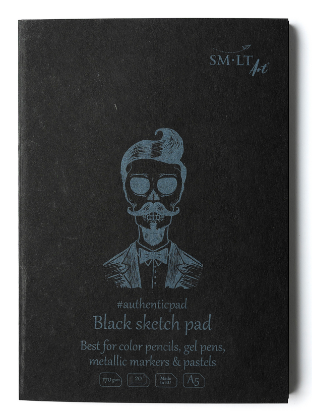 SM-LT Authetic Glued Sketch pads - Black - A4