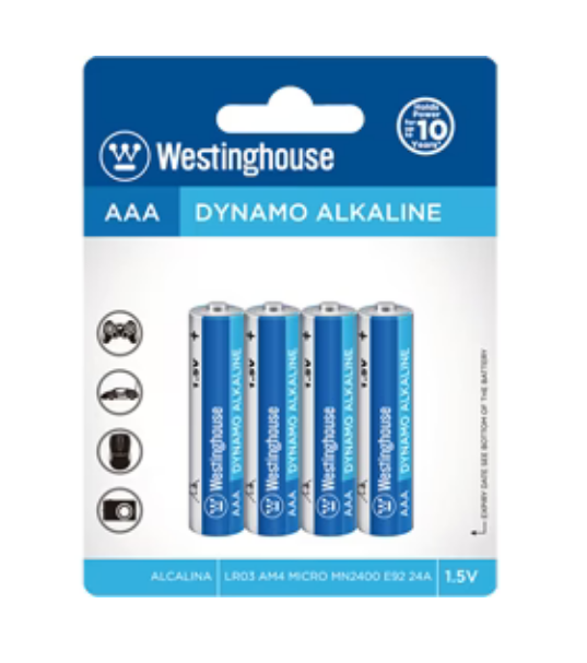 AAA Dynamo Alkaline Blister Pack of 4 (Copy) Westinghouse Battery product_type art-noise.myshopify.com aaa-dynamo-alkaline-blister-pack-of-4-copy