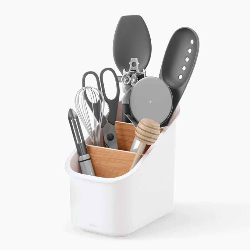 Bellwood Utensil Holder - White/Natural
