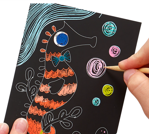 OOLY Mini Scratch & Scribble Art Kit: Friendly Fish