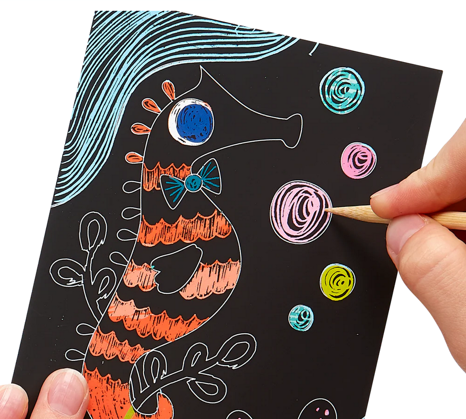 OOLY Mini Scratch & Scribble Art Kit: Friendly Fish